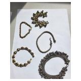 Lot of 10 Vintage Costume Jewelry Bracelets and Necklaces