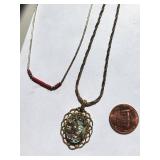 Set of 5 Gemstone Necklaces with Malachite, Turquoise, and Abalone Shell