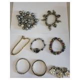 Lot of 7 Assorted Costume Jewelry Bracelets