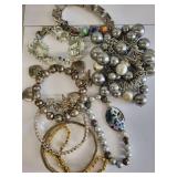 Lot of 7 Assorted Costume Jewelry Bracelets