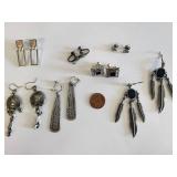 Lot of 7 Pairs of Costume Jewelry Earrings Assorted Styles