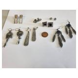 Lot of 7 Pairs of Costume Jewelry Earrings Assorted Styles