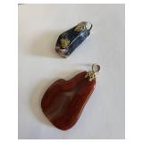 Lot of 8 Agate Brooches and Pendants Assorted Styles