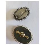 Lot of 8 Agate Brooches and Pendants Assorted Styles