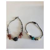 Set of 4 Gemstone Bracelets with Turquoise, Abalone Shell, Onyx, Jasper, and Mother of Pearl