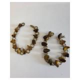 Tiger Eye Jewelry Lot Including Earrings, Bracelets, Pendant, and Key Chains