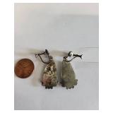 Sterling Dyed Howlite Screw-Back Earrings 8.71 Grams