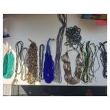 Set of 14 Beaded Costume Jewelry Necklaces