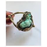 Sterling Silver Turquoise Cuff Bracelet 25.13g Not Marked