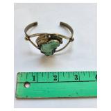 Sterling Silver Turquoise Cuff Bracelet 25.13g Not Marked