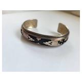 Sterling Silver Cuff Bracelet with Southwest Motif, 27.73 Grams