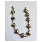Sterling Silver Heart Bracelet 8 Inch, 10.12 Grams