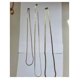 Collection of 15 Gold Tone Costume Jewelry Necklaces