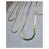 Collection of 15 Gold Tone Costume Jewelry Necklaces