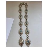 Lot of 5 Faux Turquoise Jewelry Pieces - Necklace, Bracelet, Brooch, Earrings, and Belt