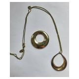 Set of 12 Gold Tone Costume Jewelry Pieces - Necklaces, Bracelets, Earrings