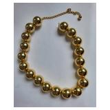 Set of 12 Gold Tone Costume Jewelry Pieces - Necklaces, Bracelets, Earrings