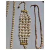Collection of 9 Faux Pearl Beaded Necklaces