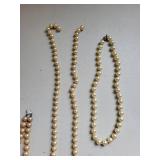 Collection of 9 Faux Pearl Beaded Necklaces