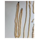 Collection of 9 Faux Pearl Beaded Necklaces