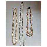 Collection of 9 Faux Pearl Beaded Necklaces