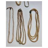 Collection of 9 Faux Pearl Beaded Necklaces