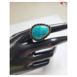 Sterling Silver Turquoise Ring Size 7, 13.73g (Not Marked)