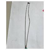 Sterling Silver Turquoise Necklace 16 Inch 3.18g