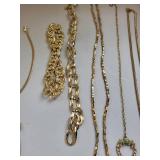 Lot of 10 Gold Tone Costume Jewelry Necklaces