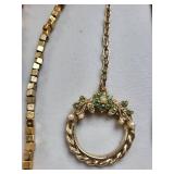 Lot of 10 Gold Tone Costume Jewelry Necklaces