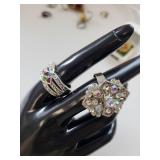 Collection of 13 Vintage Costume Jewelry Rings Assorted Designs