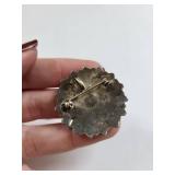 Sterling Silver and Turquoise Brooch Pendant 4g