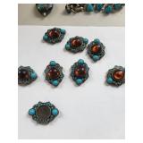 Collection of Costume Turquoise Jewelry - Necklaces, Bracelets, and Pins