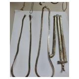 15 Pieces Silver Plated Costume Jewelry Necklaces and Bracelets