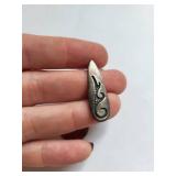 Sterling Silver Earrings with Swirl Design, 4.0 Grams