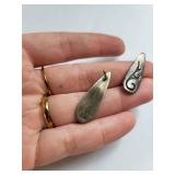 Sterling Silver Earrings with Swirl Design, 4.0 Grams
