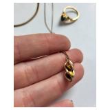 14K Gold Filled Jewelry Set - Necklaces, Ring Size 7.75, Pendant with Tiger