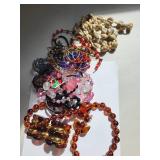 Collection of Costume Jewelry Beaded Necklaces, Bracelets, and Earrings