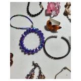 Collection of Costume Jewelry Beaded Necklaces, Bracelets, and Earrings