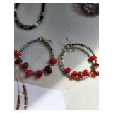 Collection of Costume Jewelry Beaded Necklaces, Bracelets, and Earrings