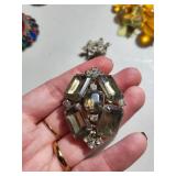 Set of 8 Vintage Costume Jewelry Brooches and Pins