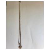 Sterling Silver Flower Pendant Necklace with Cubic Zirconia, 18 Inch, 5 Grams