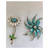 Set of 11 Vintage Costume Jewelry Brooches