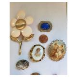 Set of 11 Vintage Costume Jewelry Brooches
