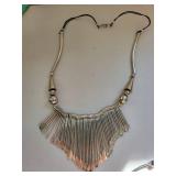 Set of 9 Silver Plated Costume Jewelry Necklaces