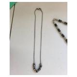 Set of 9 Silver Plated Costume Jewelry Necklaces