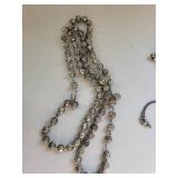 Set of 9 Silver Plated Costume Jewelry Necklaces