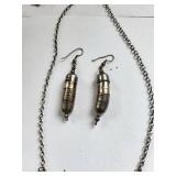Silver Plated Costume Jewelry Necklace and Earring Set with Chunky Collar