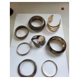 Set of 8 Vintage Costume Jewelry Bangle Bracelets