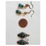 Set of 5 Pairs Turquoise and Malachite Earrings Assorted Styles